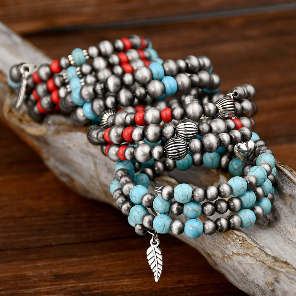 Wholesale Antique Tin Bracelets Retro Multi-layered Convergence